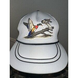 VTG 1988 Rope SnapBack Hat Trucker Camo Pheasant Hunting 80s JJ Taiwan